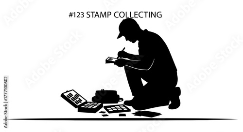Tableau sur toile Passionate collector meticulously organizing cherished stamps, a timeless hobby bringing joy and historical connection to enthusiasts worldwide