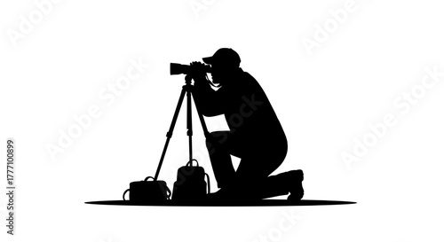 silhouette of photographer