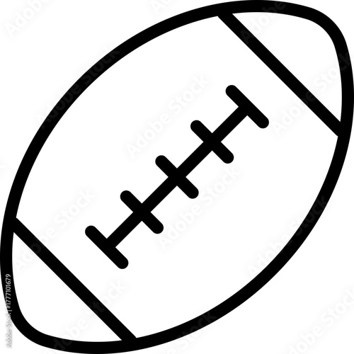 Black american football icon - outline