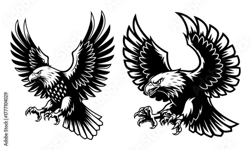 Fierce hawk logos set