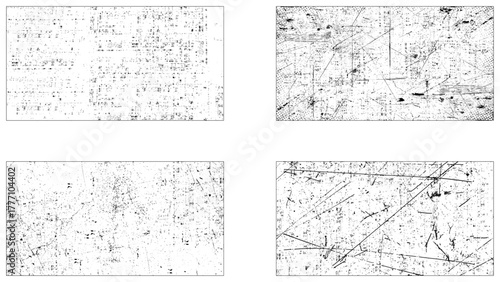 Grunge frame on a white background. Old frame with dust texture. Grunge Urban Backgrounds set. Texture Vector. Dust Overlay Distress Grain.
