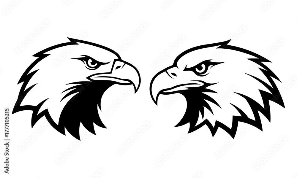 Fototapeta premium Hawk or eagle head logo vector art