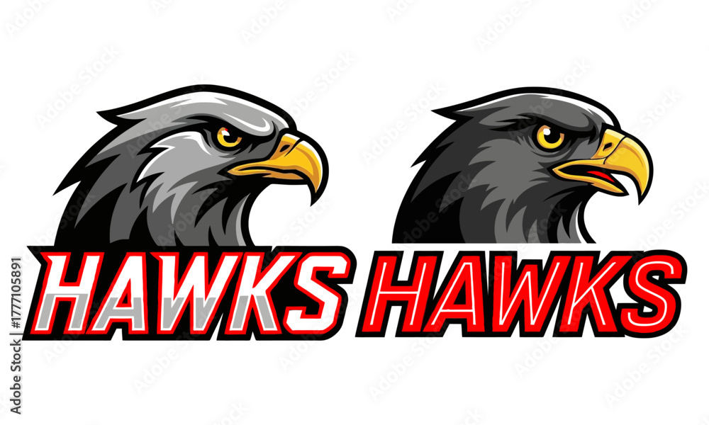 Naklejka premium Aggressive hawk mascot logos