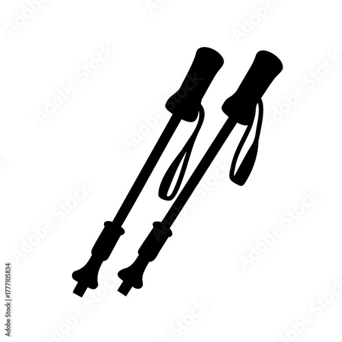 Silhouette of Trekking poles for Hiking and Backpacking Adventures, Useful Equipment