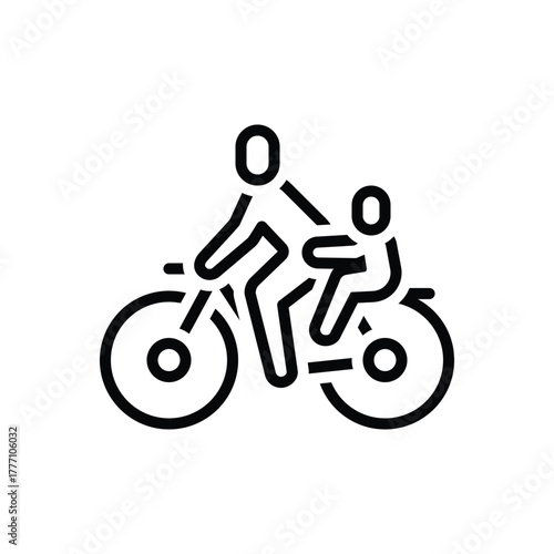 Black line icon for commute cycling