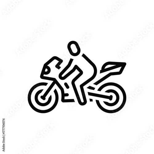 Black line icon for bike riding