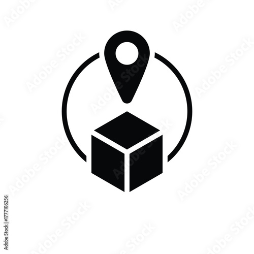 Shipping and delivery location tracking icon for logistics, parcel, e-commerce, and courier services symbol vector.