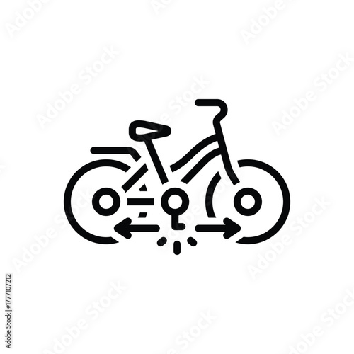 Black line icon for pedal commute