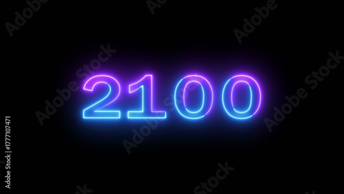 Tableau sur toile Happy new year 2100 illustration