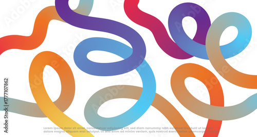 Gradient Rainbow Flow – Abstract Fluid Shape with Wavy Lines and Color Transition