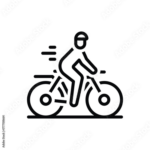Black line icon for bike ride