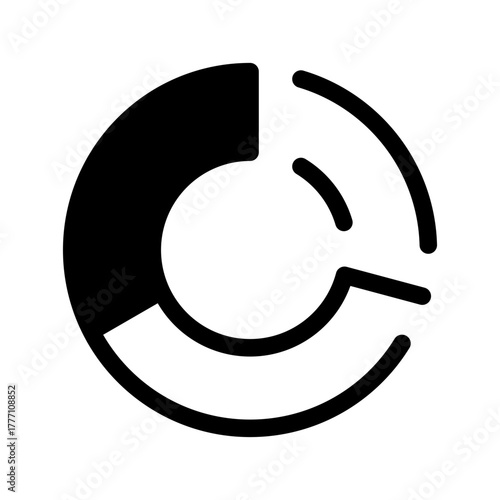 Donut Chart Icon Vector Symbol Design Illustration