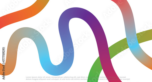 Bright Color Swirl , Modern Abstract Gradient Wave Pattern with Fluid Motion Lines