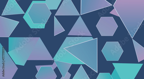 Abstract Geometric Background with Gradient Polygon Shapes