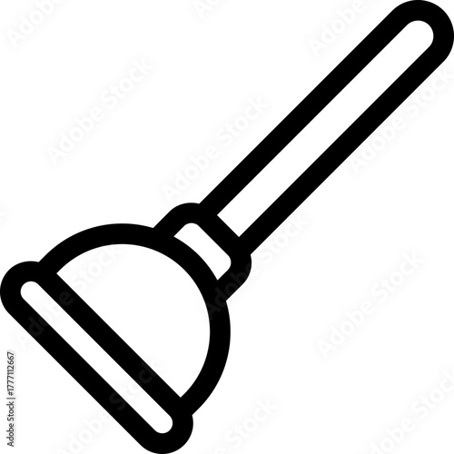 Black plunger icon - outline