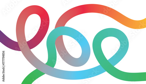 Bright Color Swirl , Modern Abstract Gradient Wave Pattern with Fluid Motion Lines