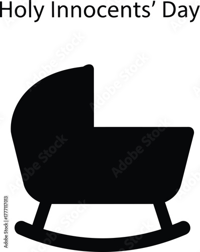 Holy Innocents Day symbol with black crib silhouette