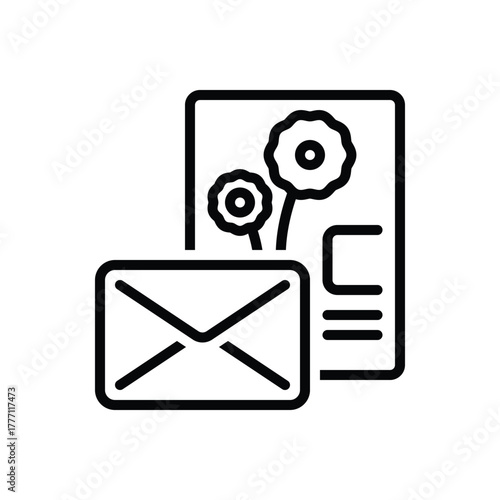 Black line icon for thank you