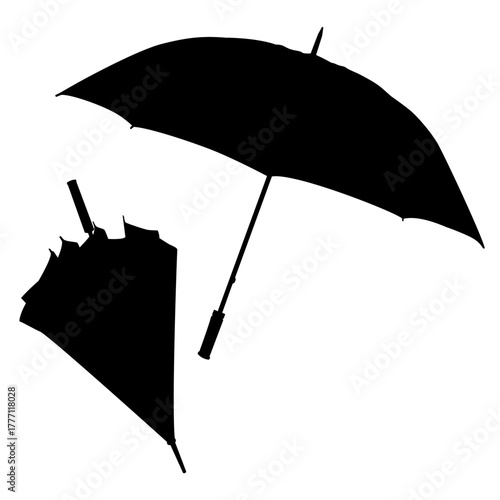 black umbrella vector illustration
