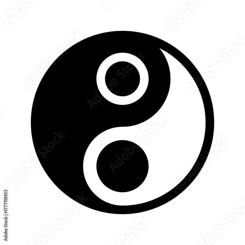 Yin Yang Icon Vector Symbol Design Illustration