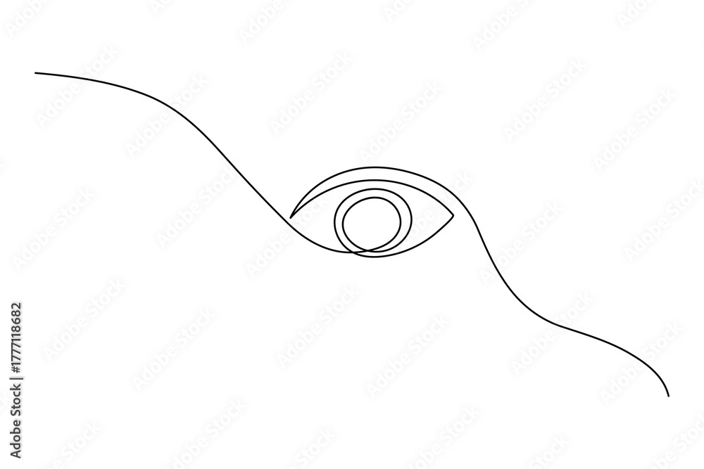 Obraz premium Eye single line art minimalist continuous one line drawing vector illustration