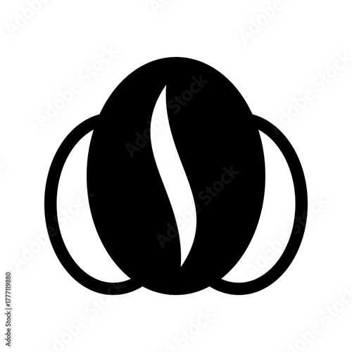 Coffee Bean Icon Vector Symbol Design Illustration