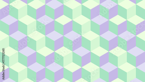 Isometric pastel cube grid