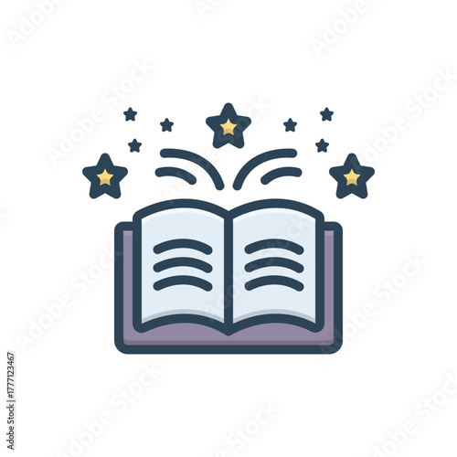 Color illustration icon for toddler tales