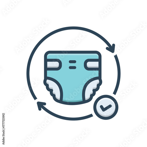 Color illustration icon for diaper duty