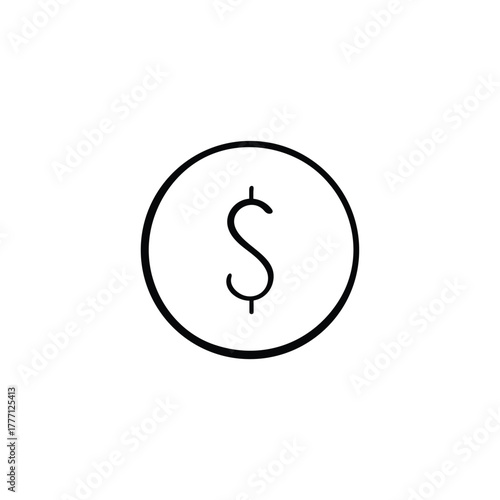 Dollar Line Style Icon Design