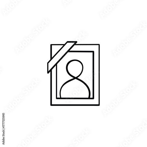 Funeral Photo Line Style Icon Design