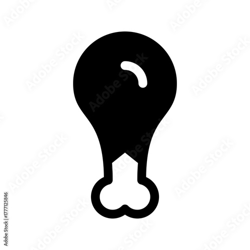 Chicken Drumstick Icon Vector Symbol Design Illustration