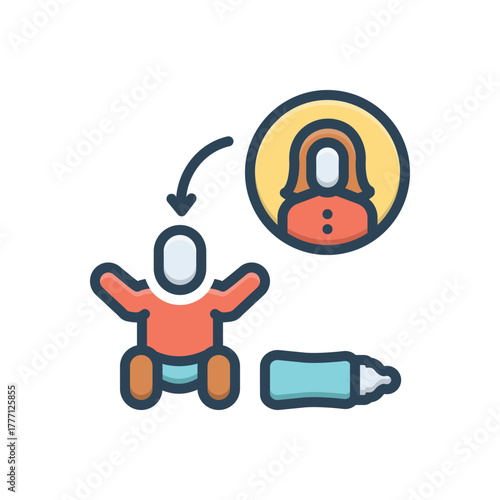 Color illustration icon for nursery necessities