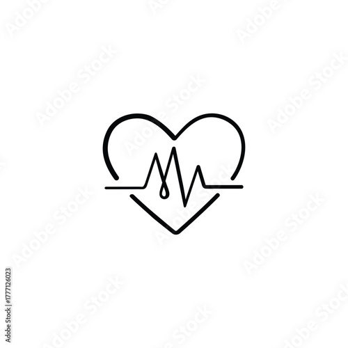 Heart Checkup Line Style Icon Design