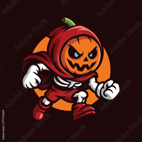 Halloween Pumpkin Character Mascot