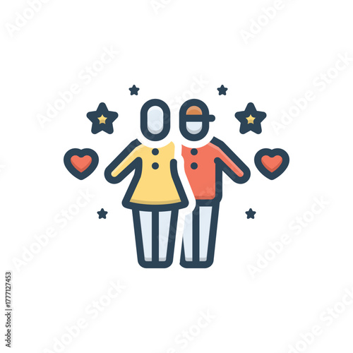 Color illustration icon for sibling stories