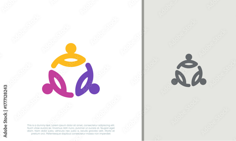 Fototapeta premium Global Community Logo Icon Elements Template. Community human Logo template vector. Community health care. Abstract Community logo