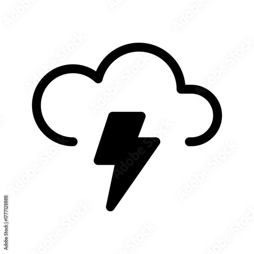 Storm Cloud Icon Vector Symbol Design Illustration