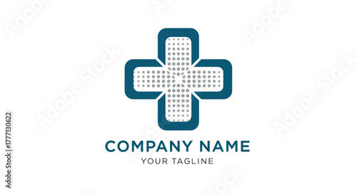 Medical cross logo design for healthcare and pharmaceutical companies.