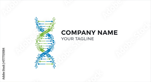 DNA helix logo design for biotechnology and scientific company branding.
