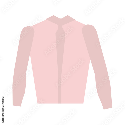 Minimalist Fashion Design Elegant Light Pink Long Sleeve Button-Up Shirt Illustration
