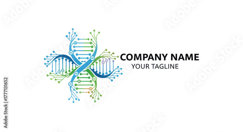 Abstract DNA Helix Structure Logo Design.