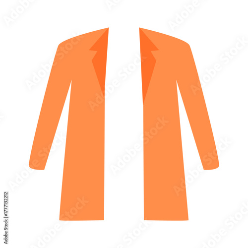 Stylish Orange Jacket Icon A Simple Illustration for Fashion, Clothing, and Apparel Designs