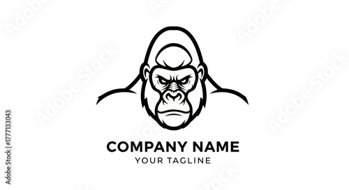 Powerful Gorilla Head Logo Design for Strength and Dominance Branding.