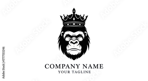 Majestic Gorilla King - A Regal Primate Portrait with Crown.