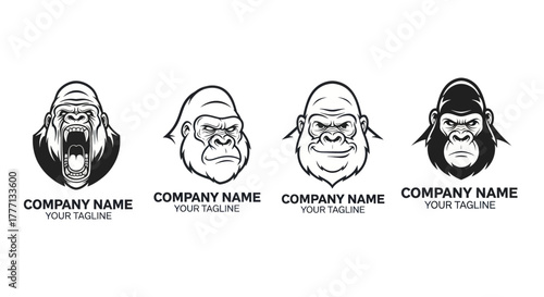 Gorilla Logo Designs Collection for Company Branding and Identity.