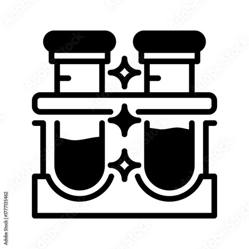 Test Tube Rack Line Icon, Outline Symbol for Chemical Storage, Laboratory Experiment, Sample Organization, Scientific Research, and Reaction Study. Vector Sign Icon.