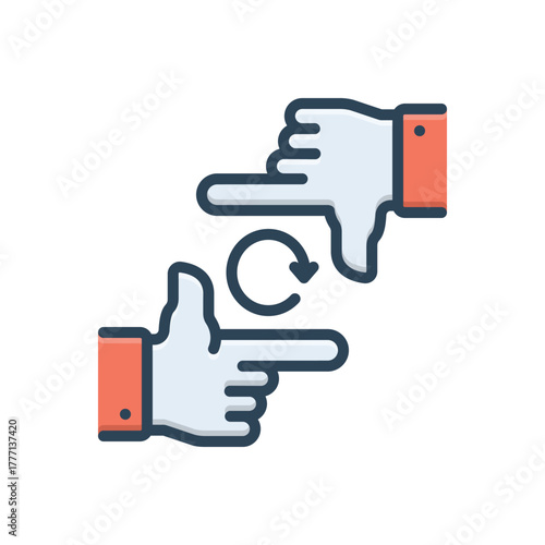 Color illustration icon for framing the future