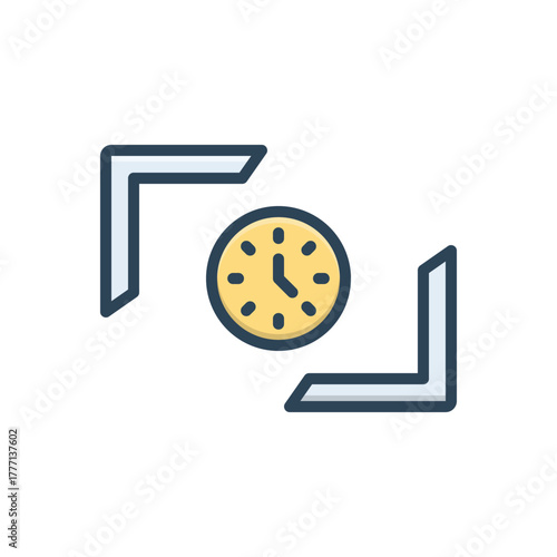 Color illustration icon for framing the future