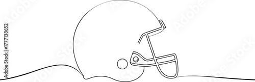 Black and white line drawing of an American football helmet